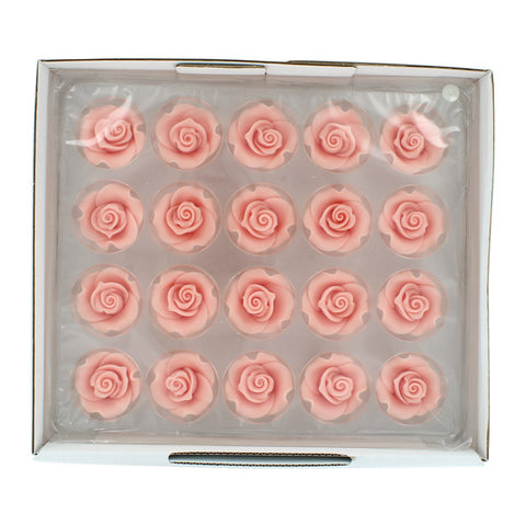 Edible Sugar Roses Light Pink - 38mm Pack of 20