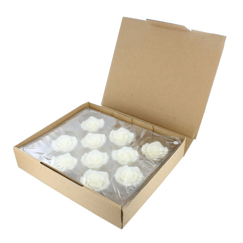 Edible Sugar Roses White - 50mm Pack of 10