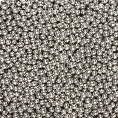 Edible Cake Sprinkles - Silver Metallic 2mm