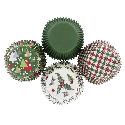 Vintage Holly Cupcake Cases Pack of 100