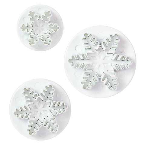 Large Snowflake Plunger Cutters Set of 3