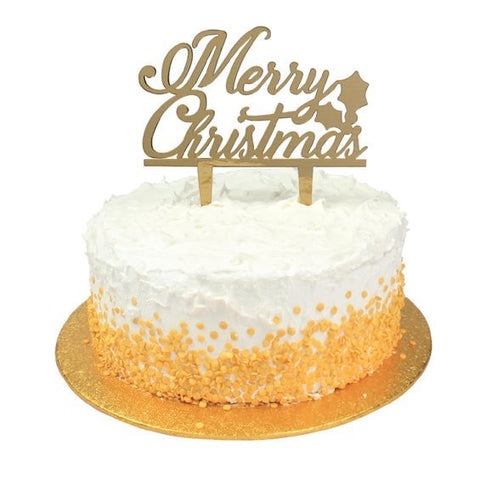 Gold Acrylic Merry Christmas Cake Topper