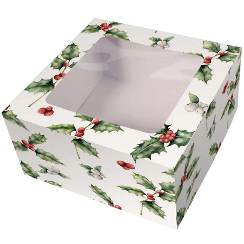 Holly Christmas Cake Box