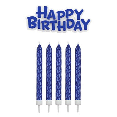 Blue Candles with Happy Birthday Motto by PME
