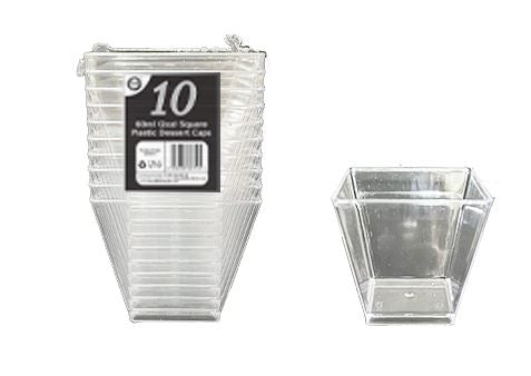 Square Dessert Cups - 2oz Pack of 10