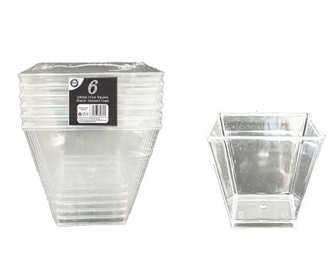 Square Dessert Cups - 7oz Pack of 6