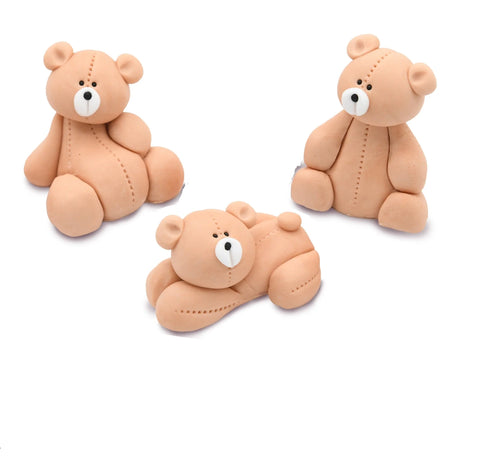 Teddy Bear Sugar Cake Toppers Set