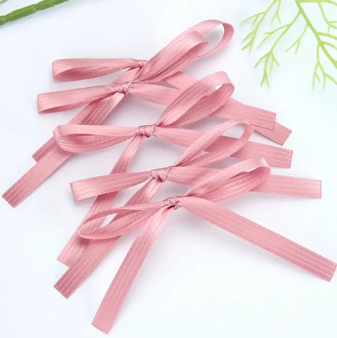 Dusky Pink Tied Ribbon Bows Pack of 5