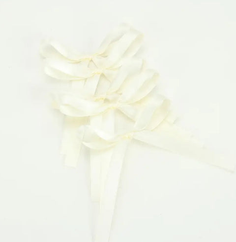 Cream Tied Ribbon Bows Pack of 5