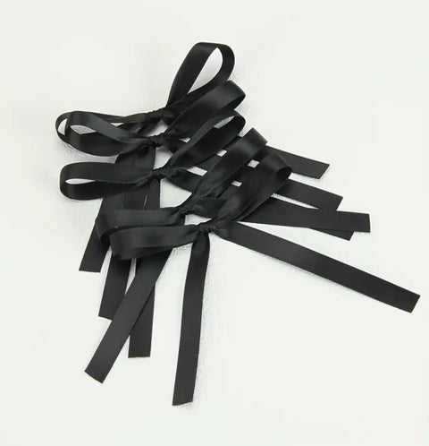 Black Tied Ribbon Bows Pack of 5