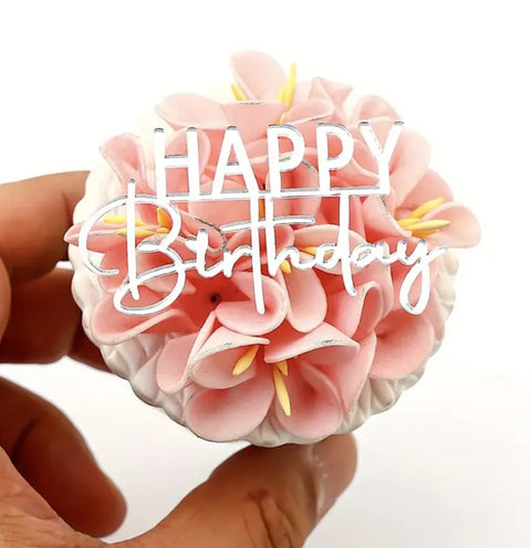 Acrylic Happy Birthday Cupcake Topper