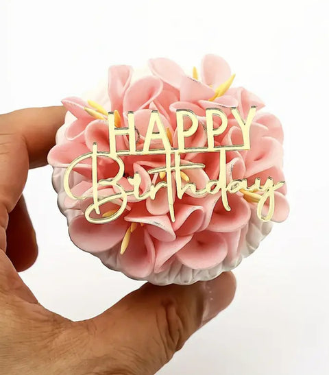 Acrylic Happy Birthday Cupcake Topper