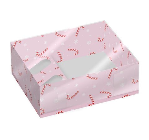 Candy Cane Hamper Box with Clear Lid