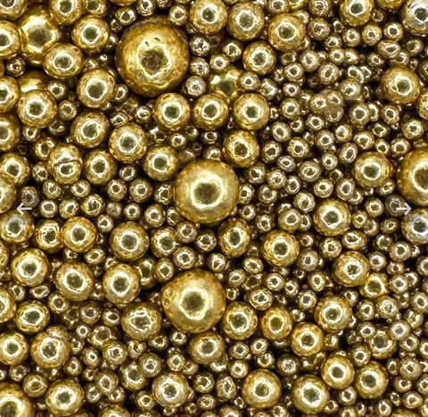 Edible Cake Sprinkles - Shiny Gold Pearl Mix