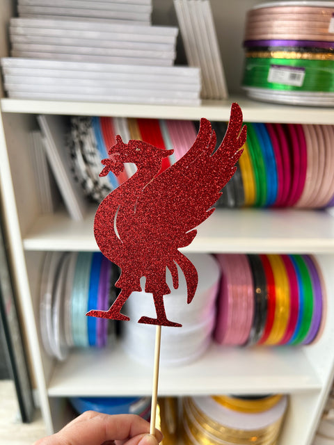 Liver Bird Glitter Cake Topper