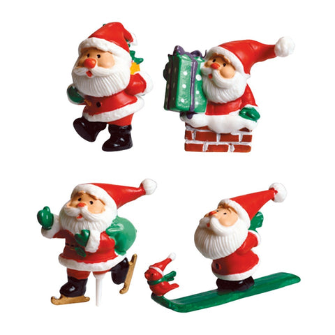 Pack of 4 Santa Cake Toppers