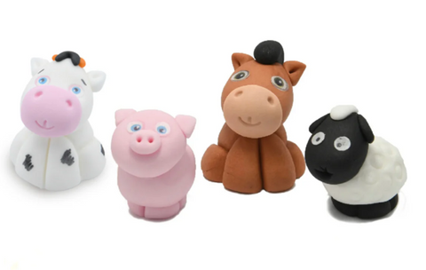 Farm Animals Sugar Cake Topper Set