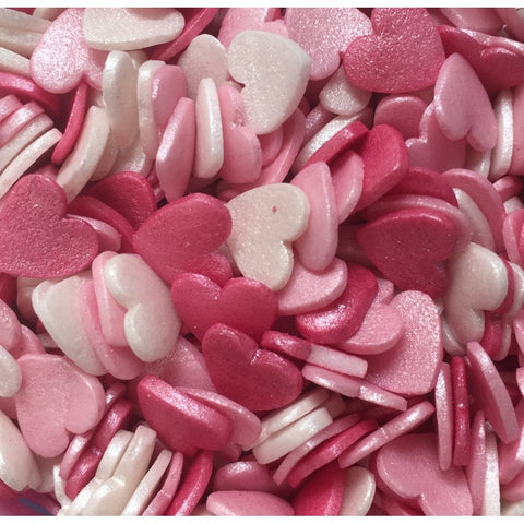 Edible Cake Sprinkles- Candy Floss Hearts Mix