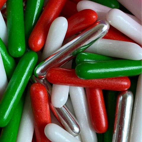 Edible Cake Sprinkles - Christmas Sugar Rods