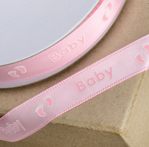 Pink Baby Footprint Ribbon