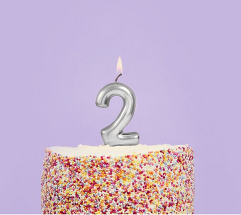 Silver Number Candle