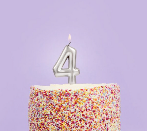 Silver Number Candle