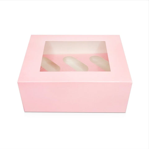 Baby Pink Deep Cupcake Box Holds 6