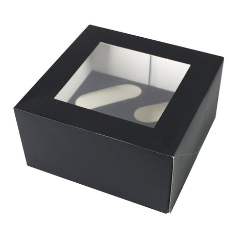 Black Cupcake Box Holds 4