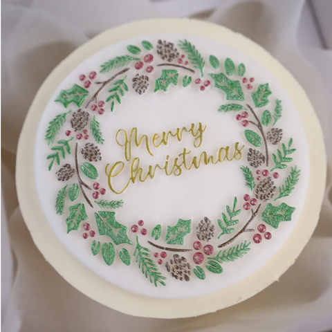 Merry Christmas Bento Cake Embosser by Sweet Stamp