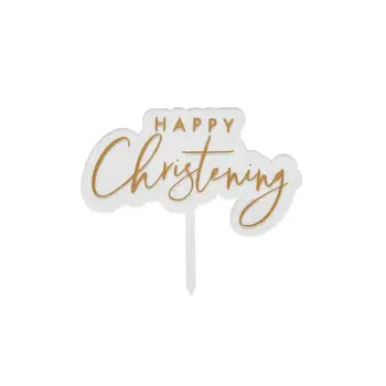 Happy Christening Acrylic Cake Topper